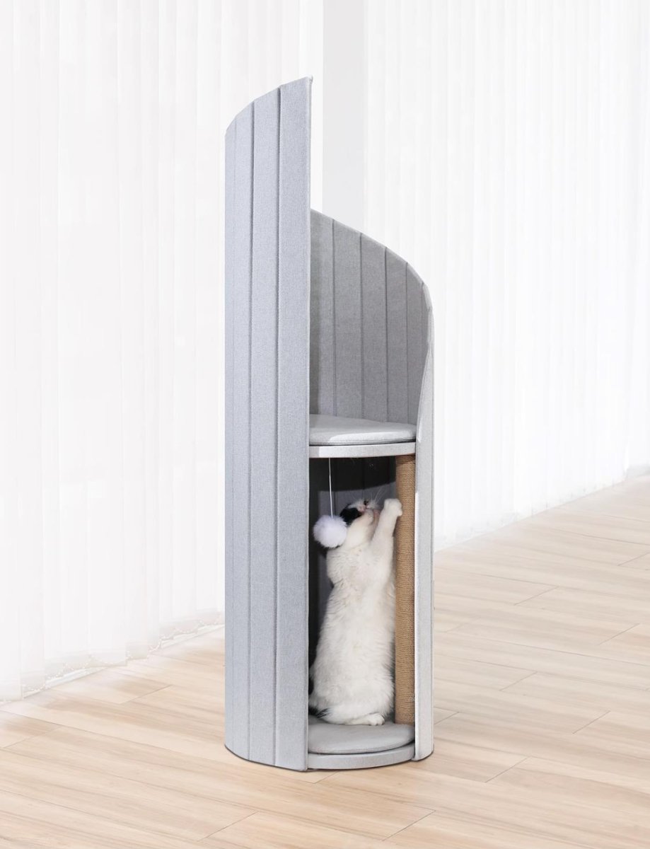 Time Tower Moderner Katzenbaum – Platzsparender vertikaler Katzenturm